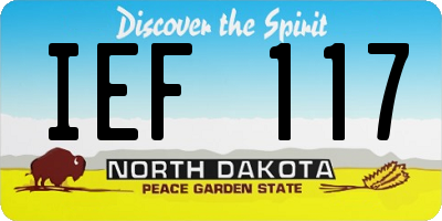 ND license plate IEF117
