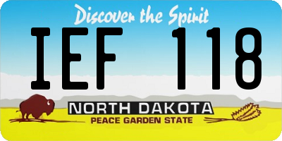 ND license plate IEF118