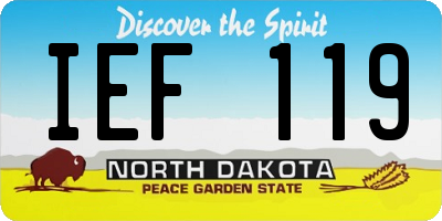 ND license plate IEF119