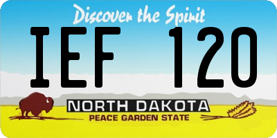 ND license plate IEF120