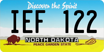 ND license plate IEF122