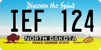 ND license plate IEF124