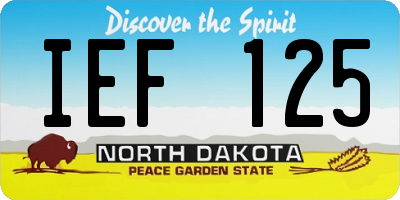 ND license plate IEF125