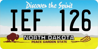 ND license plate IEF126
