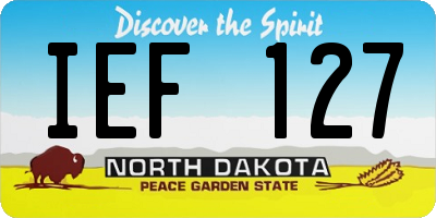 ND license plate IEF127