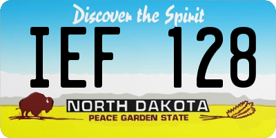 ND license plate IEF128