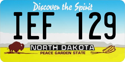 ND license plate IEF129