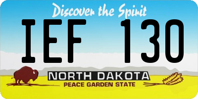 ND license plate IEF130