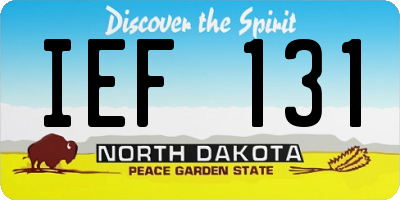 ND license plate IEF131