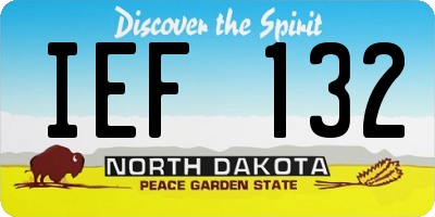 ND license plate IEF132