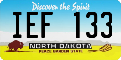 ND license plate IEF133