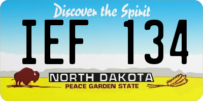 ND license plate IEF134