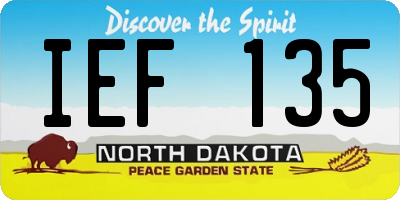 ND license plate IEF135