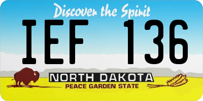 ND license plate IEF136