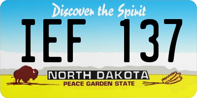 ND license plate IEF137