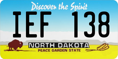 ND license plate IEF138
