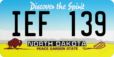 ND license plate IEF139
