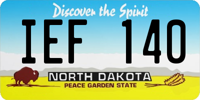ND license plate IEF140