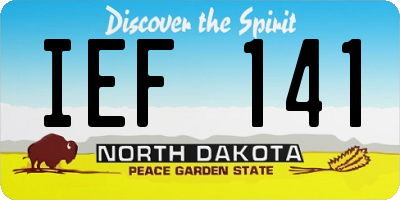 ND license plate IEF141