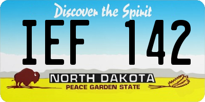 ND license plate IEF142