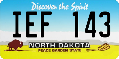 ND license plate IEF143