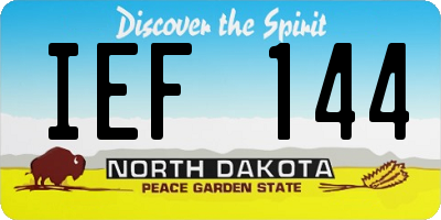 ND license plate IEF144
