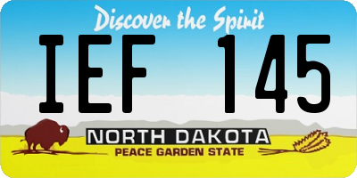 ND license plate IEF145