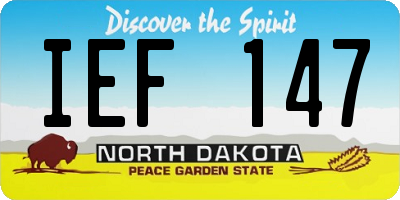 ND license plate IEF147