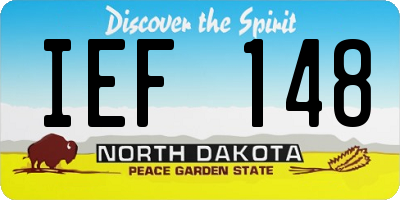 ND license plate IEF148