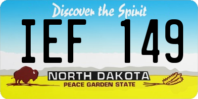 ND license plate IEF149