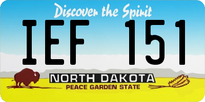 ND license plate IEF151