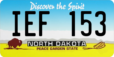 ND license plate IEF153