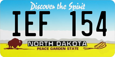 ND license plate IEF154