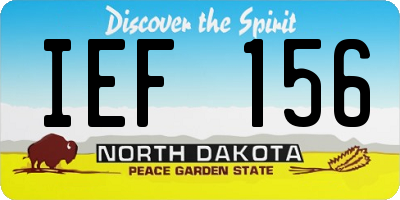 ND license plate IEF156