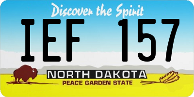 ND license plate IEF157