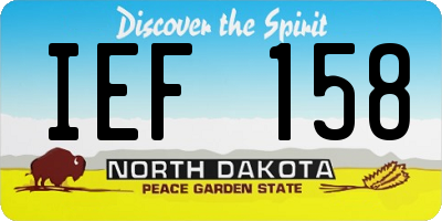 ND license plate IEF158