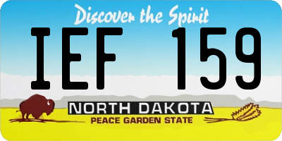 ND license plate IEF159
