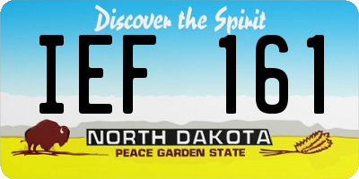 ND license plate IEF161