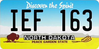 ND license plate IEF163