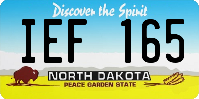 ND license plate IEF165
