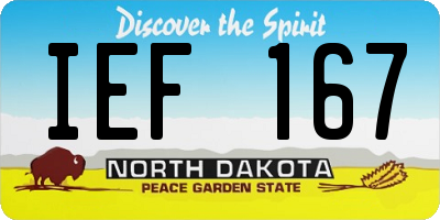 ND license plate IEF167