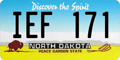 ND license plate IEF171