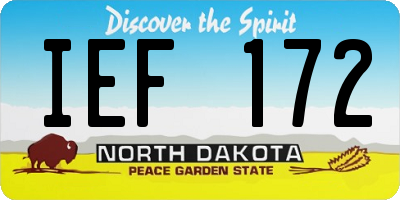 ND license plate IEF172
