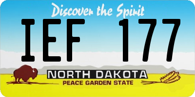 ND license plate IEF177
