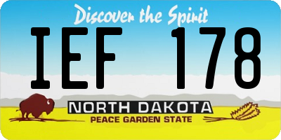 ND license plate IEF178