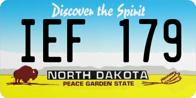ND license plate IEF179