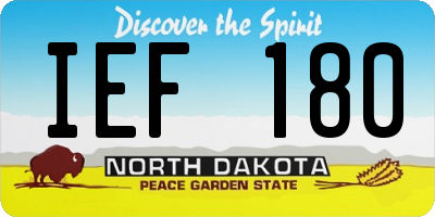 ND license plate IEF180