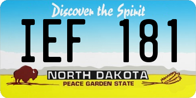 ND license plate IEF181