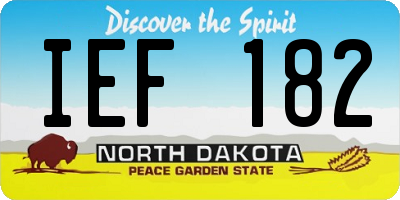 ND license plate IEF182