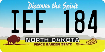 ND license plate IEF184